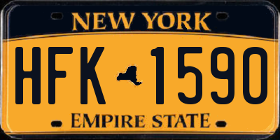 NY license plate HFK1590