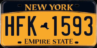 NY license plate HFK1593