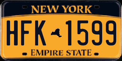 NY license plate HFK1599