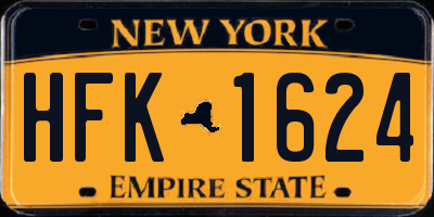 NY license plate HFK1624