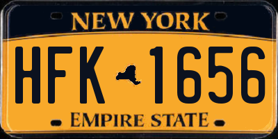 NY license plate HFK1656