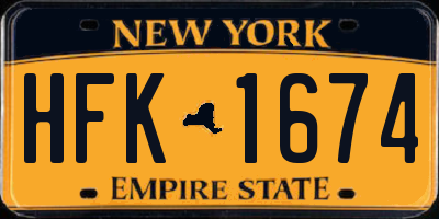 NY license plate HFK1674