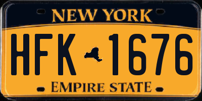 NY license plate HFK1676