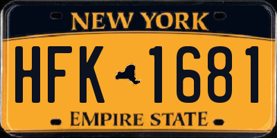 NY license plate HFK1681