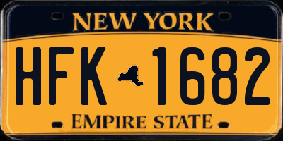 NY license plate HFK1682