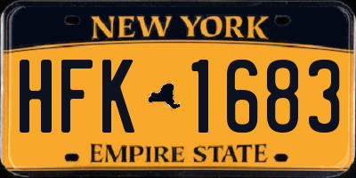 NY license plate HFK1683