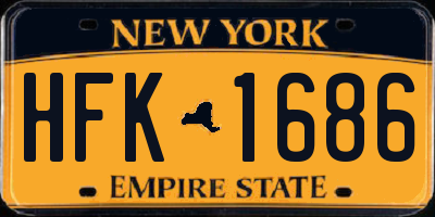 NY license plate HFK1686