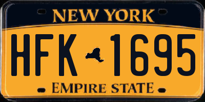 NY license plate HFK1695