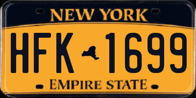 NY license plate HFK1699