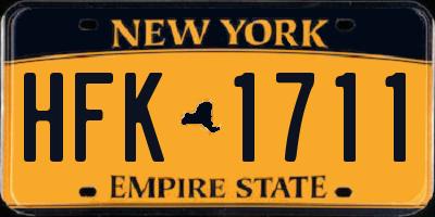 NY license plate HFK1711