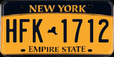 NY license plate HFK1712