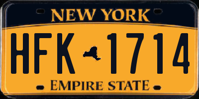 NY license plate HFK1714