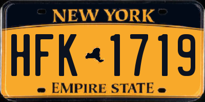 NY license plate HFK1719