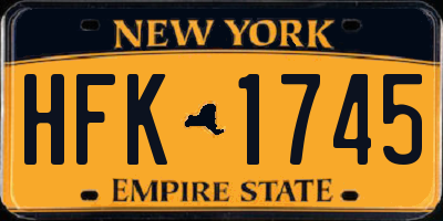 NY license plate HFK1745
