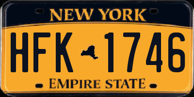 NY license plate HFK1746