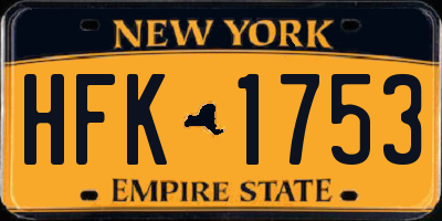 NY license plate HFK1753