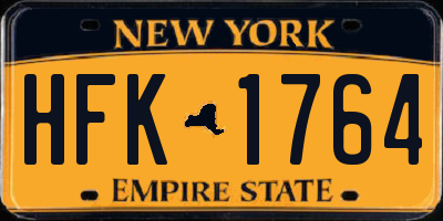 NY license plate HFK1764