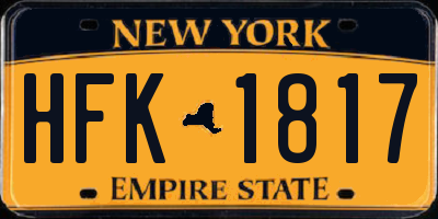 NY license plate HFK1817