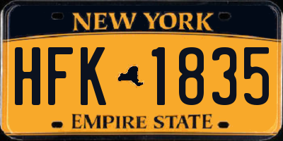 NY license plate HFK1835