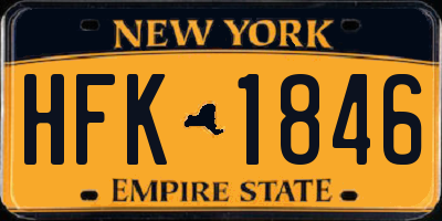 NY license plate HFK1846