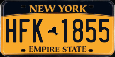 NY license plate HFK1855