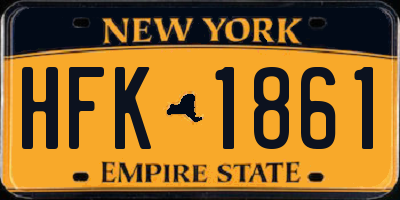 NY license plate HFK1861