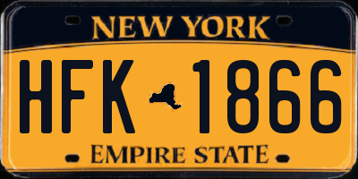 NY license plate HFK1866