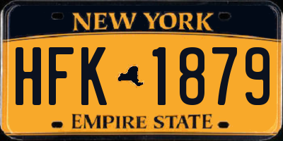 NY license plate HFK1879