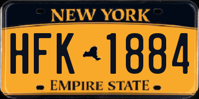 NY license plate HFK1884