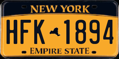 NY license plate HFK1894