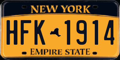 NY license plate HFK1914