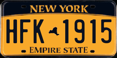 NY license plate HFK1915
