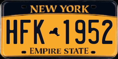 NY license plate HFK1952