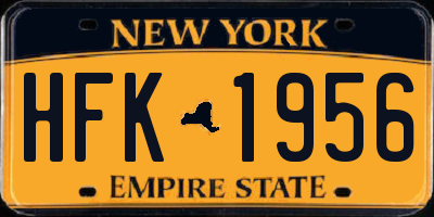 NY license plate HFK1956