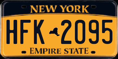 NY license plate HFK2095