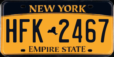 NY license plate HFK2467