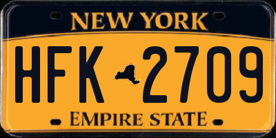 NY license plate HFK2709