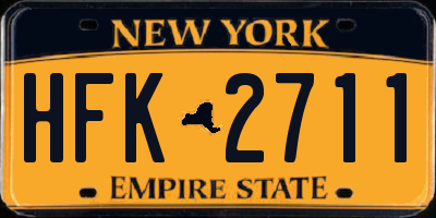 NY license plate HFK2711