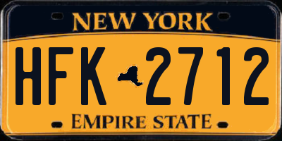 NY license plate HFK2712