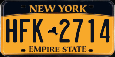 NY license plate HFK2714
