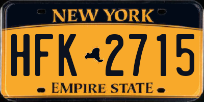NY license plate HFK2715