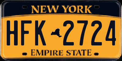 NY license plate HFK2724