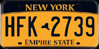 NY license plate HFK2739