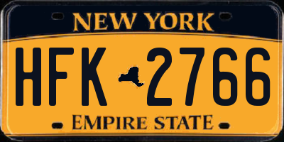 NY license plate HFK2766