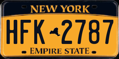 NY license plate HFK2787