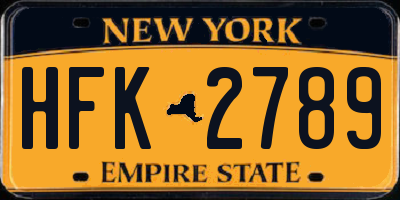 NY license plate HFK2789