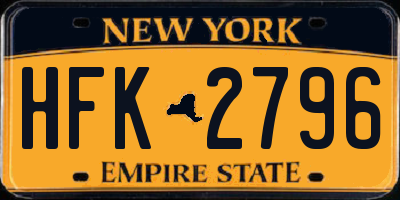 NY license plate HFK2796