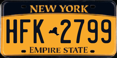 NY license plate HFK2799