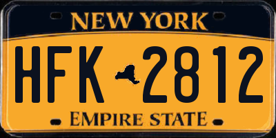NY license plate HFK2812