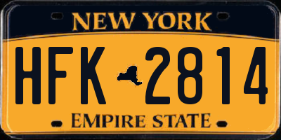 NY license plate HFK2814